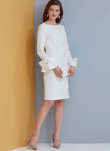 Miniatura 2 de Vogue V9325E5 - Vestido ajustado con forro para mujer, tallas 14-22, color blanco