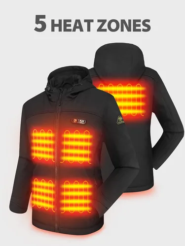 Miniatura 2 de PTAHDUS Chaqueta térmica para mujer con batería de 7.4 V, con bolsillo para calentador de manos