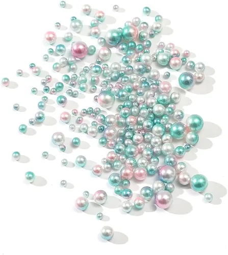 Miniatura 10 de 150 perlas de imitación de ABS sin perforar degradadas para rellenos de jarrón de 0.315 a 0.315 pulgadas, sin agujero, cuentas de maquillaje de 02