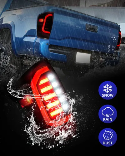 Miniatura 6 de AUTOONE 2023 Ensamblaje de Luz Trasera LED Mejorado para Toyota Tacoma con Carcasa Negra y Lente Ahumada, Reemplazo de Lámpara Trasera para Toyota