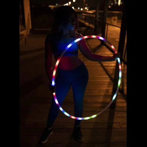 Miniatura 6 de Aros LED para niños y adultos - CRTEPST Aros luminosos para deportes y baile, juguete deportivo para ejercicio (91 cm)