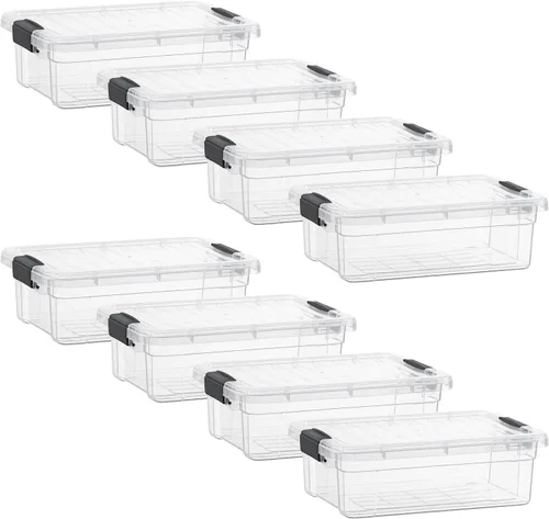 Miniatura 10 de Superio Contenedor de plástico transparente de 7.4 cuartos con tapa, no tóxico, sin BPA, sin olor, caja de almacenamiento organizadora, recipiente