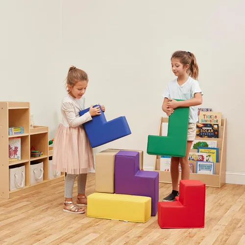 Miniatura 7 de ECR4Kids SoftZone Bloques de construcción inteligentes de espuma, rompecabezas de espuma, surtidos, 7 piezas