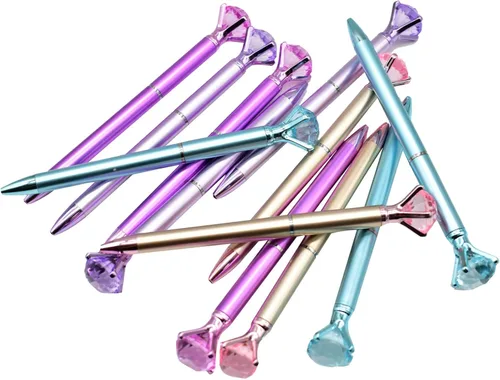 Miniatura 9 de Maydahui 24 bolígrafos de diamantes de tinta negra, retráctiles, diseño de metal brillante para niñas, mujeres, fiestas, día de San Valentín