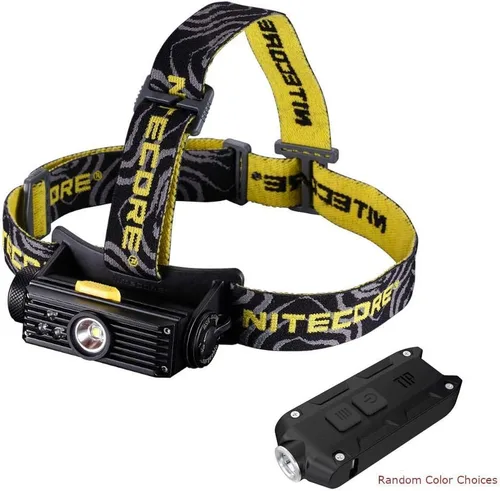 Paquete económico: NITECORE HC90 recargable cuatro fuentes de luz ultra alta intensidad faro -CREE XM-L2 y RGB LED -900 lúmenes con TIP USB