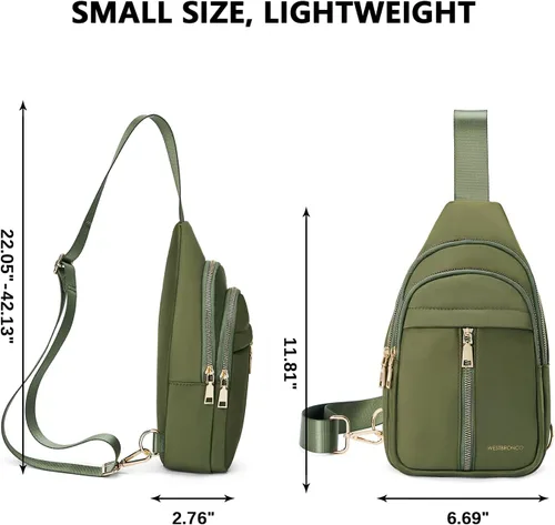 Miniatura 3 de WESTBRONCO Riñonera pequeña de nailon para mujer, ligera, de gran capacidad