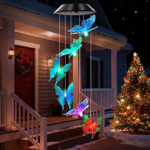 Miniatura 15 de Campanillas de viento solares para exteriores, luces que cambian de color, regalo para mujeres, mamá, abuela, hermana, mejores regalos, campanillas