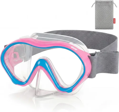 Miniatura 21 de Aegend Gafas de natación para niños con cubierta de nariz para niños de 3 a 15 años, correa de tela tejida, antivaho sin fugas