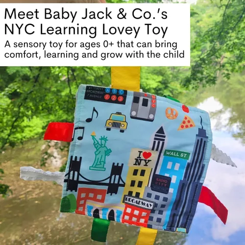Miniatura 2 de Baby Jack & Co - Juguetes para bebés de 8 x 8 pulgadas, diseño de Nueva York, suave y seguro, aprende ciudades y formas de Estados Unidos, juguete