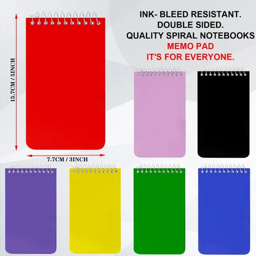 Miniatura 2 de Cuadernos pequeños, cuaderno de bolsillo de 3 x 5, bloc de notas en espiral, bloc de notas para oficina, hogar, escuela, papel rayado a rayas