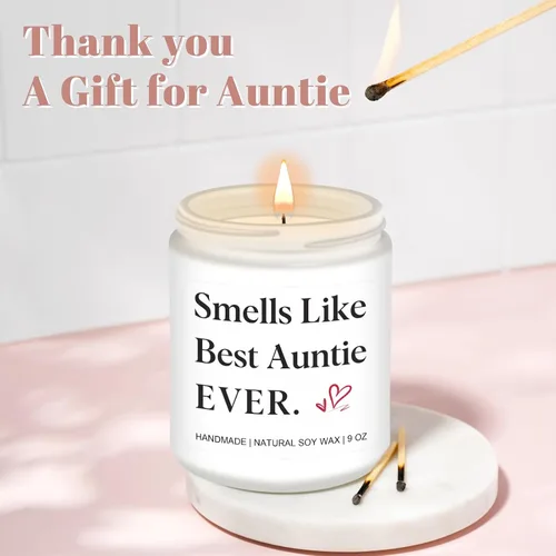 Miniatura 3 de Homsolver Regalos para tía, cumpleaños, madres, Navidad, Acción de Gracias, regalos para tía, huele a la mejor tía alguna vez velas perfumadas