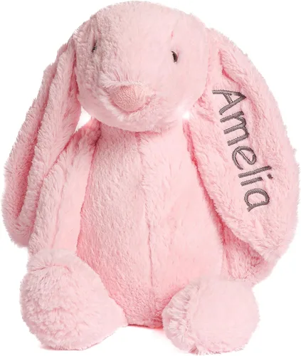 Miniatura 10 de Conejo de peluche súper suave personalizado - Juguetes de animal de peluche para niños - Regalo personalizado con nombre bordado en la oreja
