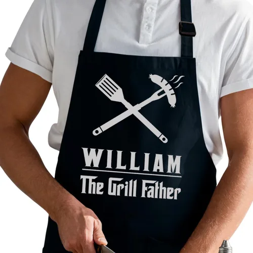Delantal personalizado para hombres, regalo de chef personalizado, regalo del día del padre, regalo de barbacoa y parrilla para papá, delantal de