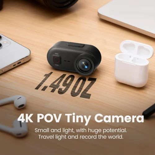 Miniatura 4 de Cámara de vlogging 4K 30FPS, cámara POV de 64 GB con impermeable de 33 pies, cámara de acción pequeña de 20 MP estabilización de 6 ejes, cámara
