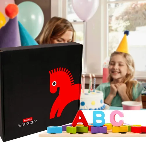Miniatura 7 de Rompecabezas del alfabeto, rompecabezas de letras ABC de WOOD CITY para niños pequeños de 1, 2, 3 años, juguetes educativos de aprendizaje para 1