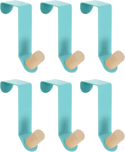 Miniatura 8 de uxcell Ganchos para colgar sobre la puerta, 4 unidades, ganchos individuales para colgar ropa, sombreros, toallas (azul)