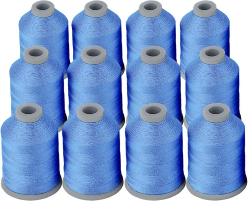 Miniatura 12 de Simthread Hilo de coser para todos los propósitos, 12 carretes tamaño 40D/2 hilo de poliéster para costura, acolchado y máquina de coser, prácticos