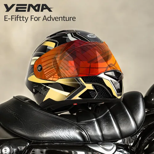 Miniatura 4 de YEMA DOT Approved Full Face Motorcycle Helmet for Adults, Unisex Moped & Street Bike Helmet with Adjustable Air Vents - Lightweight, Comfortable Fit