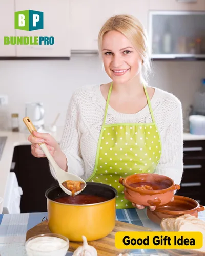 Miniatura 7 de Juego de cucharón de sopa de silicona y cuchara de espagueti con mango de madera, utensilios de cocina antiadherentes resistentes al calor para Caqui