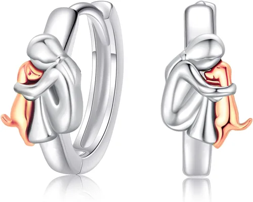 Aretes de plata de ley 925 para perros, lindos aretes de perrito con diseño de animales, regalos de joyería para mujeres, niñas, amantes de las