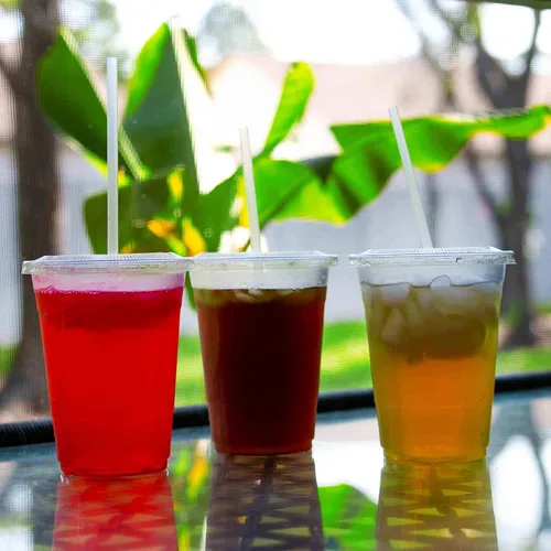 Miniatura 6 de Togo - Vasos de plástico desechables transparentes de 24 onzas con tapas planas y pajitas, tazas desechables para café helado, ideales para fiestas