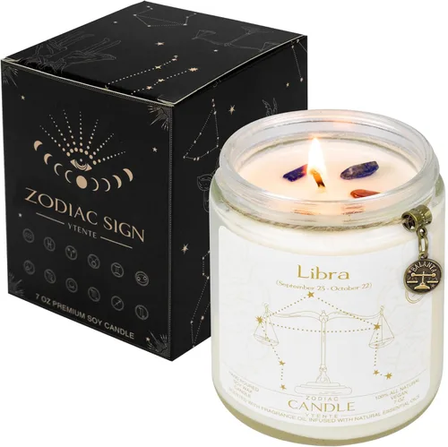 Miniatura 9 de Vela de Tarro del Signo del Zodíaco, Géminis, Aroma a Lavanda