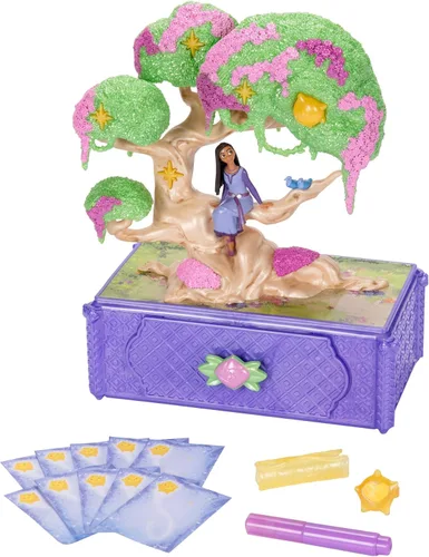 Miniatura 10 de Disney's Wish - Joyero con diseño de árbol de los deseos de Asha, caja musical con anillo de juguete de estrella