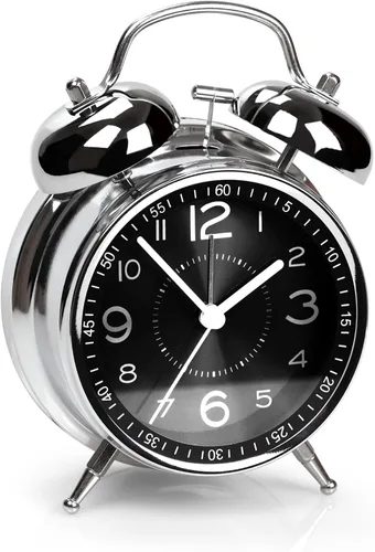 Miniatura 17 de AYRELY Reloj despertador súper ruidoso para adultos que duermen pesadamente, doble campana, retro, de 4 pulgadas, silencioso, sin tictac, cuarzo