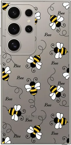 Miniatura 5 de Blingy's Funda para Samsung Galaxy S24 Ultra, para mujeres y niñas, diseño de abejas divertidas de moda, lindo estilo de animal, transparente