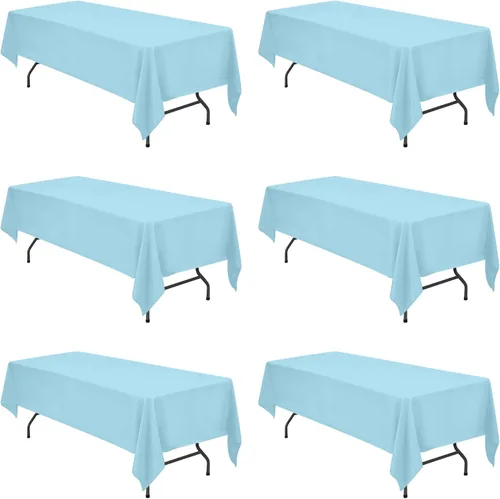 Miniatura 74 de BRILLMAX 6 Pack de Manteles Azul Marino para Mesas Rectangulares de 8 Pies 90 x 156 Pulgadas - 8 pies Mantel Rectangular a Granel de Lino