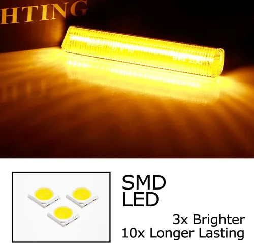 Miniatura 2 de iJDMTOY Luces indicadoras de intermitencia intermitentes con luz intermitente secuencial LED ámbar para lente semirransparente compatibles con BMW