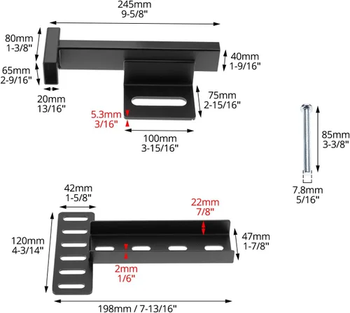 Miniatura 6 de QWORK Soportes de marco de cama de metal ajustables – Kit de extensión de cabecero atornillado para camas individuales, matrimoniales y queen