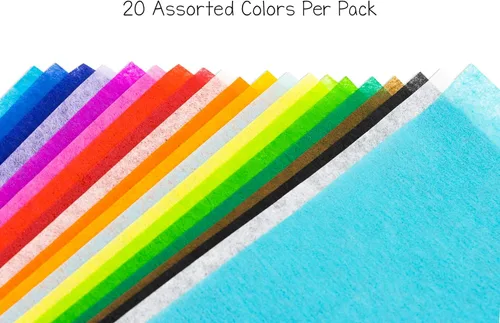 Miniatura 2 de Hygloss Surtido de papel de seda que destiñe, 12 x 18 pulgadas, 20 colores surtidos, 50 hojas por paquete, 2 paquetes (100 hojas en total)