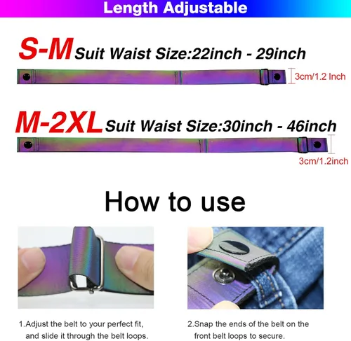 Miniatura 6 de XV Belts For Women With 6 Buckles Replaceable - Holographic Belt Plus Size Snap On Adjustable for Jeans Pants Dresses