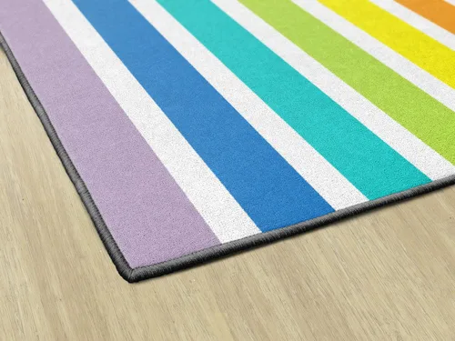 Miniatura 5 de Flagship Carpets Hello Sunshine - Alfombra de área para aula, diseño de rayas de arco iris brillante, para aprendizaje en interiores o dormitorio
