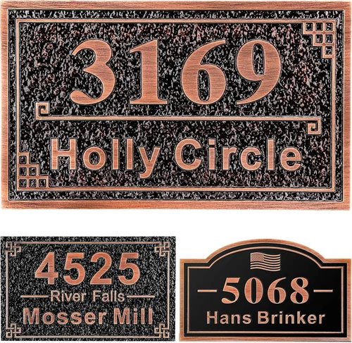 Miniatura 11 de Letrero de dirección personalizado, placa de dirección de número de casa, placa de dirección personalizada, metal o latón antiguo acrílico