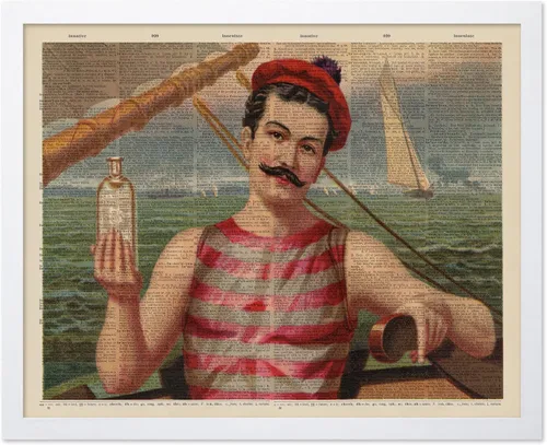 Miniatura 12 de Poster Master Impresión vintage de marinero, póster victoriano retro, arte de carrito de alcohol y bar, diseño de pared humorístico, arte de océano