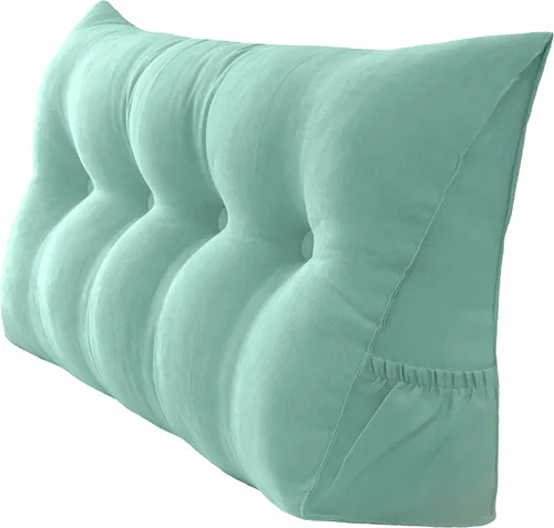 Miniatura 15 de Peachwell Almohada triangular de lectura para reposo en cama, cojín reforzador grande para cabecero, respaldo, almohada de cuña con funda extraíble