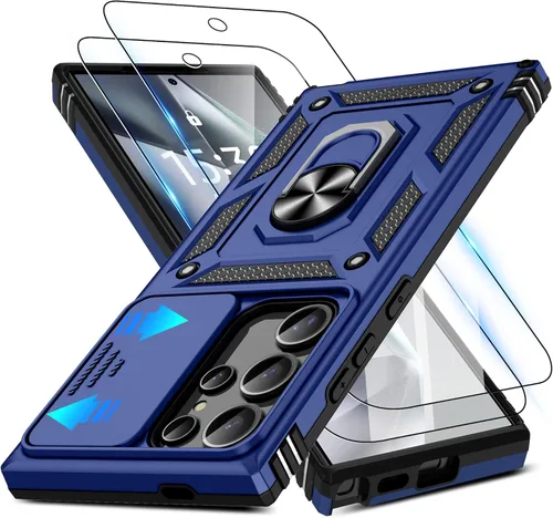Miniatura 122 de ATUMP Funda para OnePlus Nord N200 5G con protector de pantalla HD con cubierta para cámara deslizante, soporte de anillo de rotación de 360°