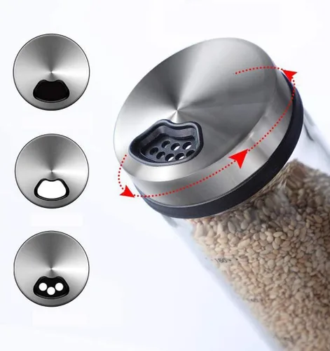 Pimientero práctico dispensador de sal y pimienta con agujeros ajustables para verter dispensador perfecto de sal 16.9 fl oz