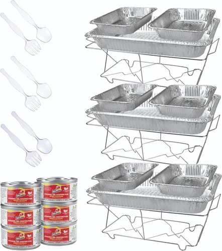 El kit de servicio de fiesta de 24 piezas incluye juego de bufé de platos y utensilios de servir para todo tipo de fiestas y eventos, 3 juegos