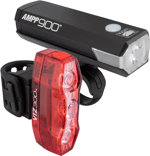 Miniatura 9 de CATEYE AMPP & ViZ - Kit combinado de luces para bicicleta recargables USB – IPX4 impermeable de alto lumen AMPP Opticube™ LED y luz de seguridad