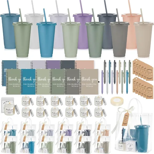 Miniatura 43 de Nuogo Juego de 6 premios de ducha para padres para jugadores, adultos, incluye vaso de plástico, cuaderno, velas perfumadas, bolígrafo, bolsa