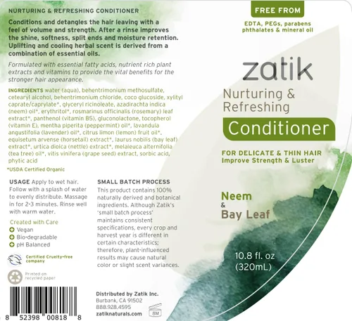 Miniatura 5 de Zatik Naturals - Set combinado de otoño para el cabello (champú nutritivo + acondicionador + suero para el cabello)