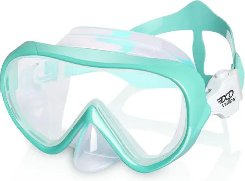 Miniatura 13 de Máscara de natación para niños, máscara de buceo de esnórquel de 180°, gafas de natación antivaho para niños con cubierta para la nariz, gafas