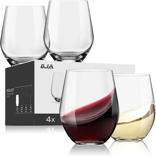 Miniatura 11 de Juego de 4 copas de vino tinto, grandes copas de cristal Burgundy sopladas a mano - ultra delgadas, ligeras para cata de vinos, 23.5 onzas, regalos