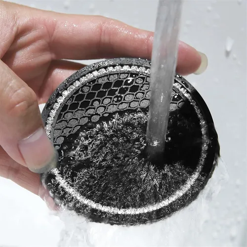 Miniatura 4 de Juego de 2 posavasos de cristal brillante de 2.75 pulgadas para automóvil, diseño redondo de goma con brillantes de cristal de imitación para Negro