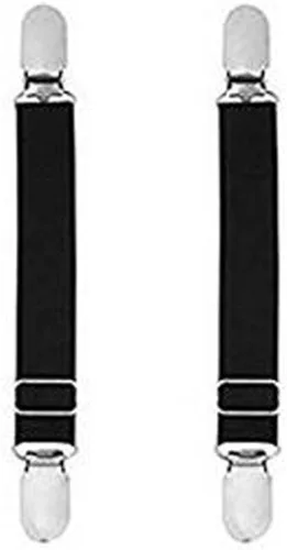 Miniatura 2 de UPSTORE 4 unids (2 pares) mujeres señora niñas metal ajustable elástico ligueros doble vía hebilla de pato calcetines antideslizantes clip de medias