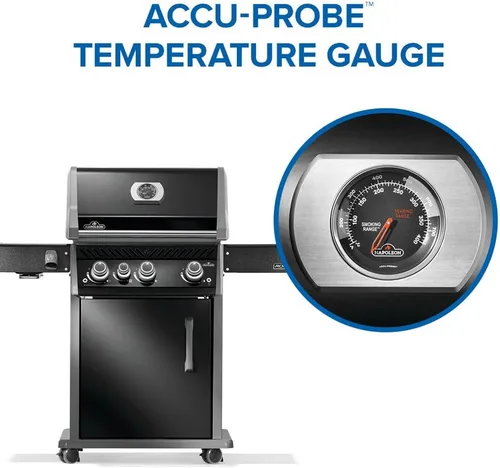 Miniatura 6 de Napoleon Rogue PRO 425 Parrilla de gas propano con quemador lateral infrarrojo, negro, parrilla duradera de 4 quemadores para patio trasero