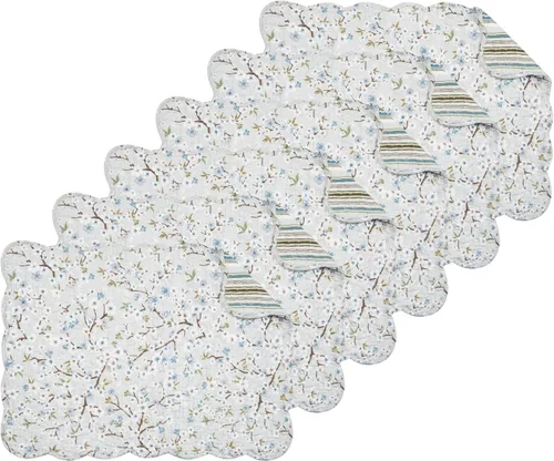 Miniatura 14 de C&F Home Sophia - Juego de 6 manteles individuales acolchados de 100 % algodón, 13 x 19 pulgadas, versátil, para verano, otoño, cosecha, enrejado